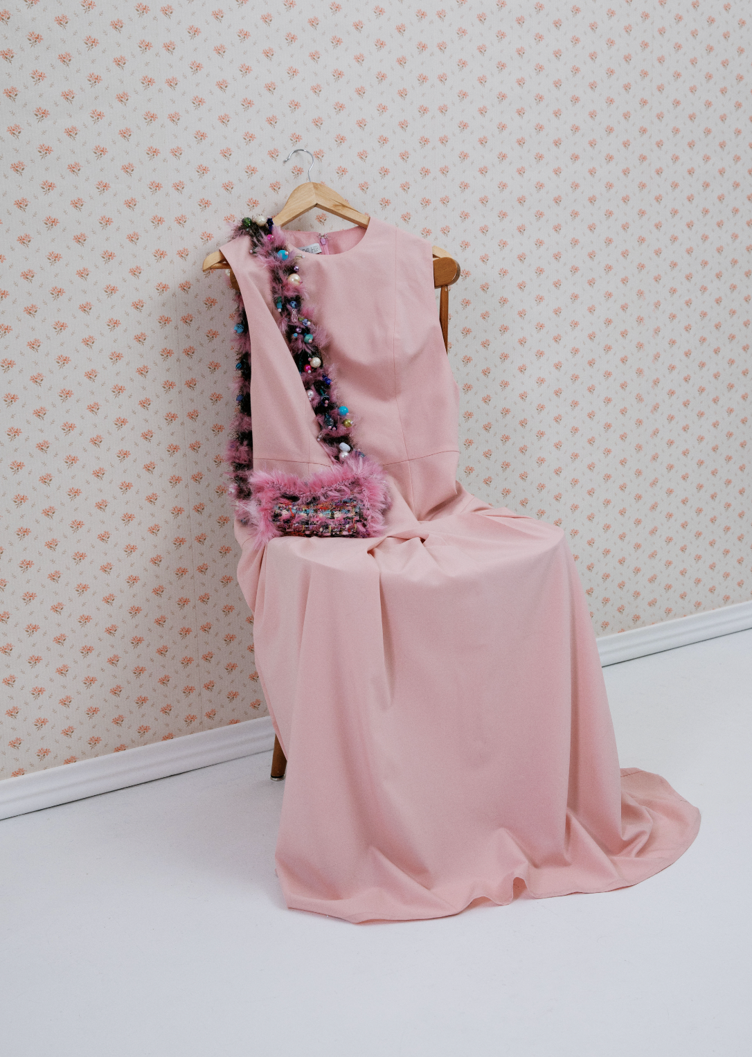 Pink Tweed Charms Crossbody bag