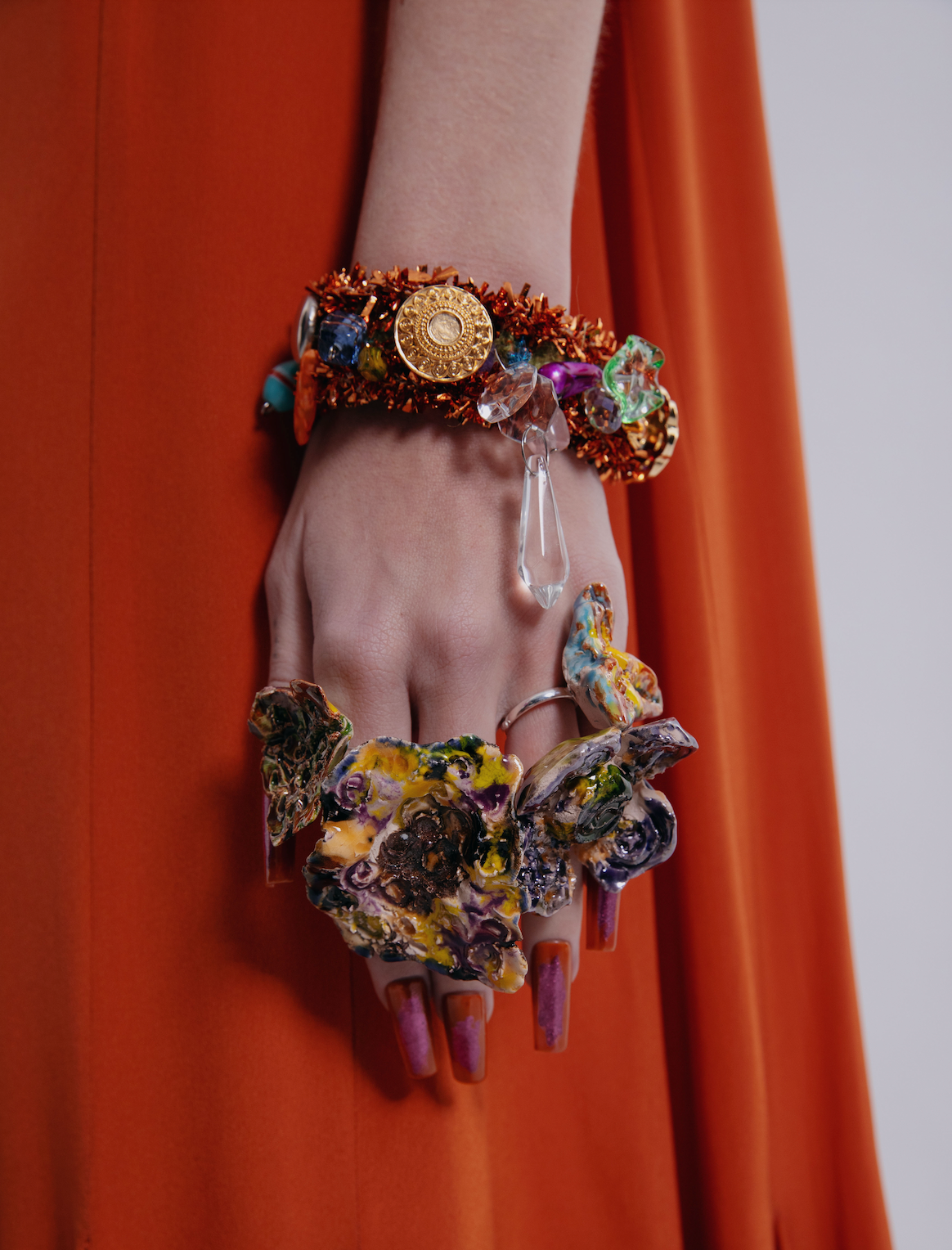 Grigri Bracelet in Orange Garland