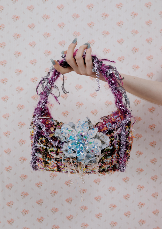 Icy Tweed Baguette bag