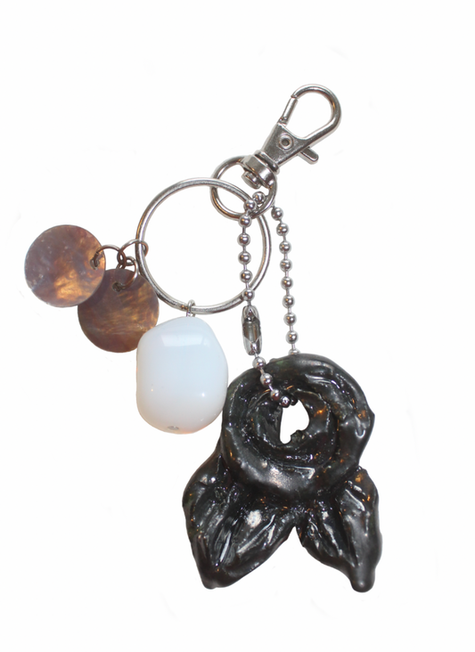 Black Rose Ceramic charm